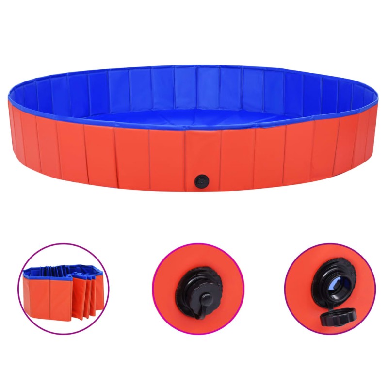    Piscina per Cani Pieghevole Rossa 200x30 cm in PVC