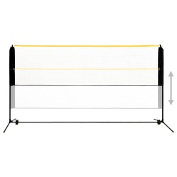 vidaXL Rete da Badminton Regolabile 300x103x94-158 cm in Metallo