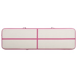 vidaXL Tappetino Ginnastica Gonfiabile con Pompa 600x100x15cm PVC Rosa