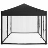 vidaXL Tenda per Feste Pieghevole con Pareti Laterali Nero 3x6 m