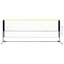 vidaXL Rete da Badminton Regolabile 400x103x94-158 cm in Metallo