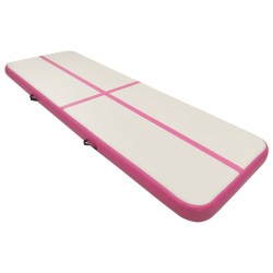 vidaXL Tappetino Ginnastica Gonfiabile con Pompa 400x100x15cm PVC Rosa