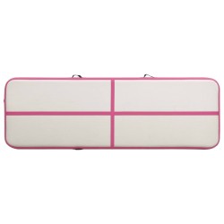 vidaXL Tappetino Ginnastica Gonfiabile con Pompa 400x100x15cm PVC Rosa