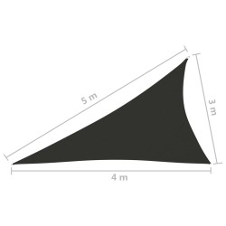 vidaXL Parasole a Vela Oxford Triangolare 3x4x5 m Antracite