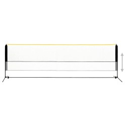 vidaXL Rete da Badminton Regolabile 500x103x94-158 cm in Metallo