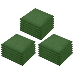    Piastrelle Anticaduta 18 pz in Gomma 50x50x3 cm Verde