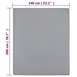 vidaXL Lenzuolo con Angoli Jersey Grigio 140x200 cm Cotone