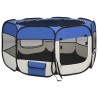    Box per Cani Pieghevole con Borsa Trasporto Blu 125x125x61 cm