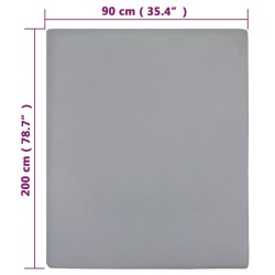 vidaXL Lenzuola con Angoli Jersey 2pz Grigio 90x200 cm Cotone