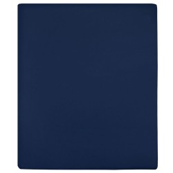 vidaXL Lenzuola con Angoli Jersey 2pz Blu Marino 100x200 cm Cotone