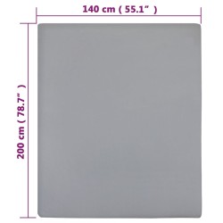 vidaXL Lenzuola con Angoli Jersey 2pz Grigio 140x200 cm Cotone