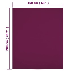 vidaXL Lenzuolo con Angoli Jersey Bordò 160x200 cm Cotone