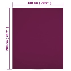 vidaXL Lenzuola con Angoli Jersey 2pz Bordò 180x200 cm Cotone