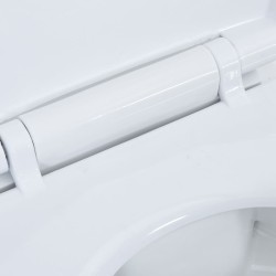 vidaXL WC Sospeso con Design Senza Bordi 7 cm Più Alto Ceramica Bianca