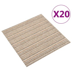 vidaXL Quadrotte di Moquette 20 pz 5 m² 50x50 cm Beige a Strisce