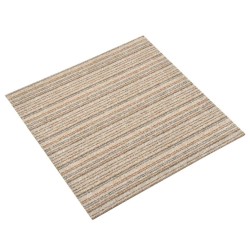 vidaXL Quadrotte di Moquette 20 pz 5 m² 50x50 cm Beige a Strisce