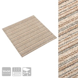 vidaXL Quadrotte di Moquette 20 pz 5 m² 50x50 cm Beige a Strisce