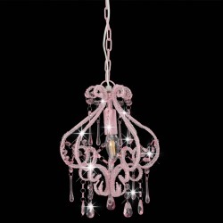    Lampadario con Perle Rosa Rotondo E14