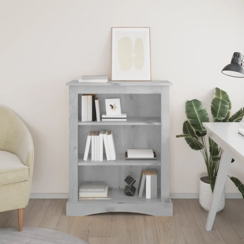    Libreria a 3 Livelli in Pino Corona Range Grigio 81x29x100 cm