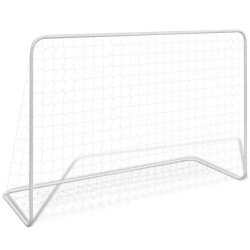 vidaXL Porte da Calcio 2 pz con Reti 182x61x122 cm in Acciaio Bianche