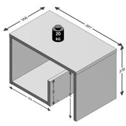 FMD Tavolino da Caffè 2 in 1 59x36x38 cm Rovere