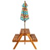    Tavolo Picnic per Bambini con Ombrellone 79x90x60cm in Acacia