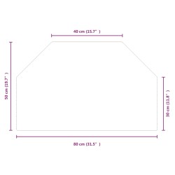 vidaXL Lastra in Vetro per Caminetto Esagonale 80x50 cm