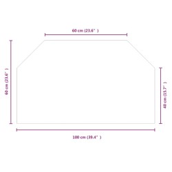 vidaXL Lastra in Vetro per Caminetto Esagonale 100x60 cm