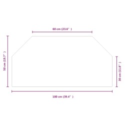 vidaXL Lastra in Vetro per Caminetto Esagonale 100x50 cm