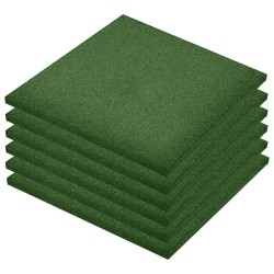    Piastrelle Anticaduta 6 pz in Gomma 50x50x3 cm Verde