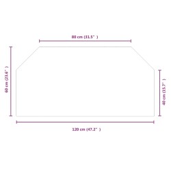 vidaXL Lastra in Vetro per Caminetto Esagonale 120x60 cm