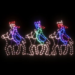 vidaXL Figura di Natale dei Tre Re Magi con 504 LED 70x50 cm