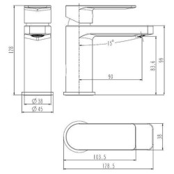 SCHÜTTE Miscelatore per Lavabo DOLPHIN Cromato