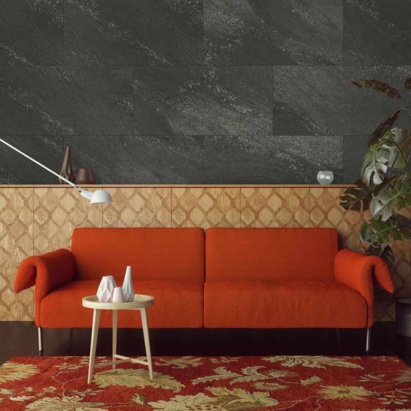 Grosfillex Piastrella Murale Gx Wall+ 11 pz Pietra 30x60cm Nera