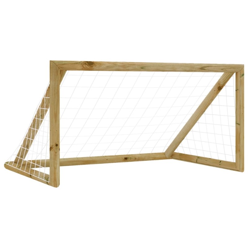 vidaXL Porta da Calcio con Rete 160x100x80cm Legno di Pino Impregnato 