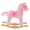 vidaXL Cavallo a Dondolo in Peluche 65x32x58 cm Rosa