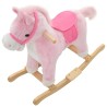 vidaXL Cavallo a Dondolo in Peluche 65x32x58 cm Rosa