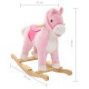 vidaXL Cavallo a Dondolo in Peluche 65x32x58 cm Rosa