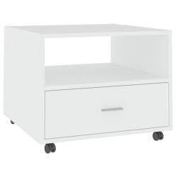 Tavolino da Salotto Bianco 55x55x45 cm in Legno Ingegnerizzato