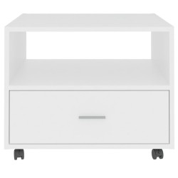 Tavolino da Salotto Bianco 55x55x45 cm in Legno Ingegnerizzato