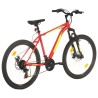 vidaXL Mountain Bike 21 Speed 27,5" Ruote 42 cm Rosso