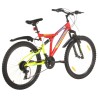 vidaXL Mountain Bike 21 Speed 26" Ruote 49 cm Rosso