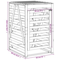 vidaXL Copribidone Miele 84x90x128,5 cm in Legno Massello di Pino