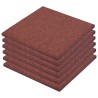    Piastrelle Anticaduta 6 pz in Gomma 50x50x3 cm Rosso