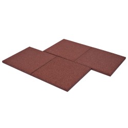    Piastrelle Anticaduta 6 pz in Gomma 50x50x3 cm Rosso