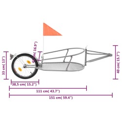 vidaXL Rimorchio Portabagagli per Bici con Borsa Arancione e Nero