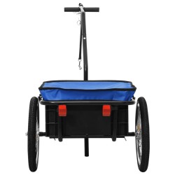 vidaXL Rimorchio Bici per Trasporto Merci 155x60x83 cm Acciaio Blu