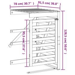 vidaXL Estensione Copribidone in Legno Massello di Pino