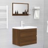    Specchio da Bagno Rovere Marrone 60x10,5x37cm Legno ingegnerizzato