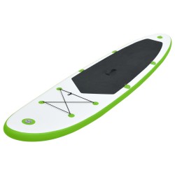 vidaXL Set Tavola Gonfiabile da SUP Verde e Bianco